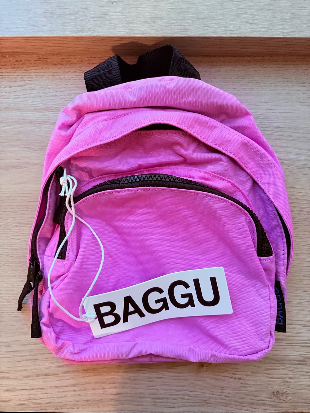 BAGGU Mini Nylon Backpack in Peony